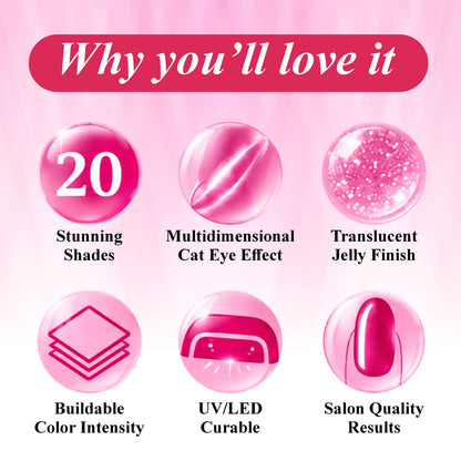Siamese Jelly Cat Eye Gel Polish Set A (HEMA & TPO FREE)