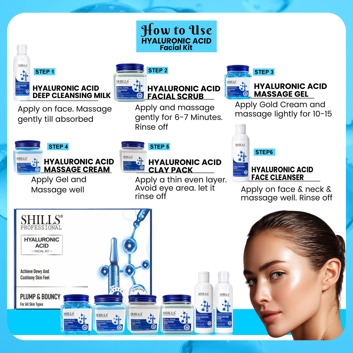 Facial Kit Hyaluronic 800G BLU