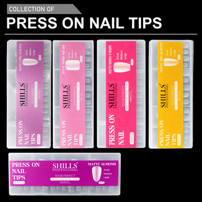 Press On Nail Tips – Matte Long Almond
