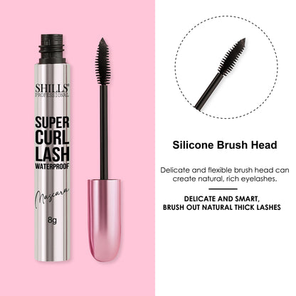 Super Curl Lash Waterproof Mascara - Shills Professional