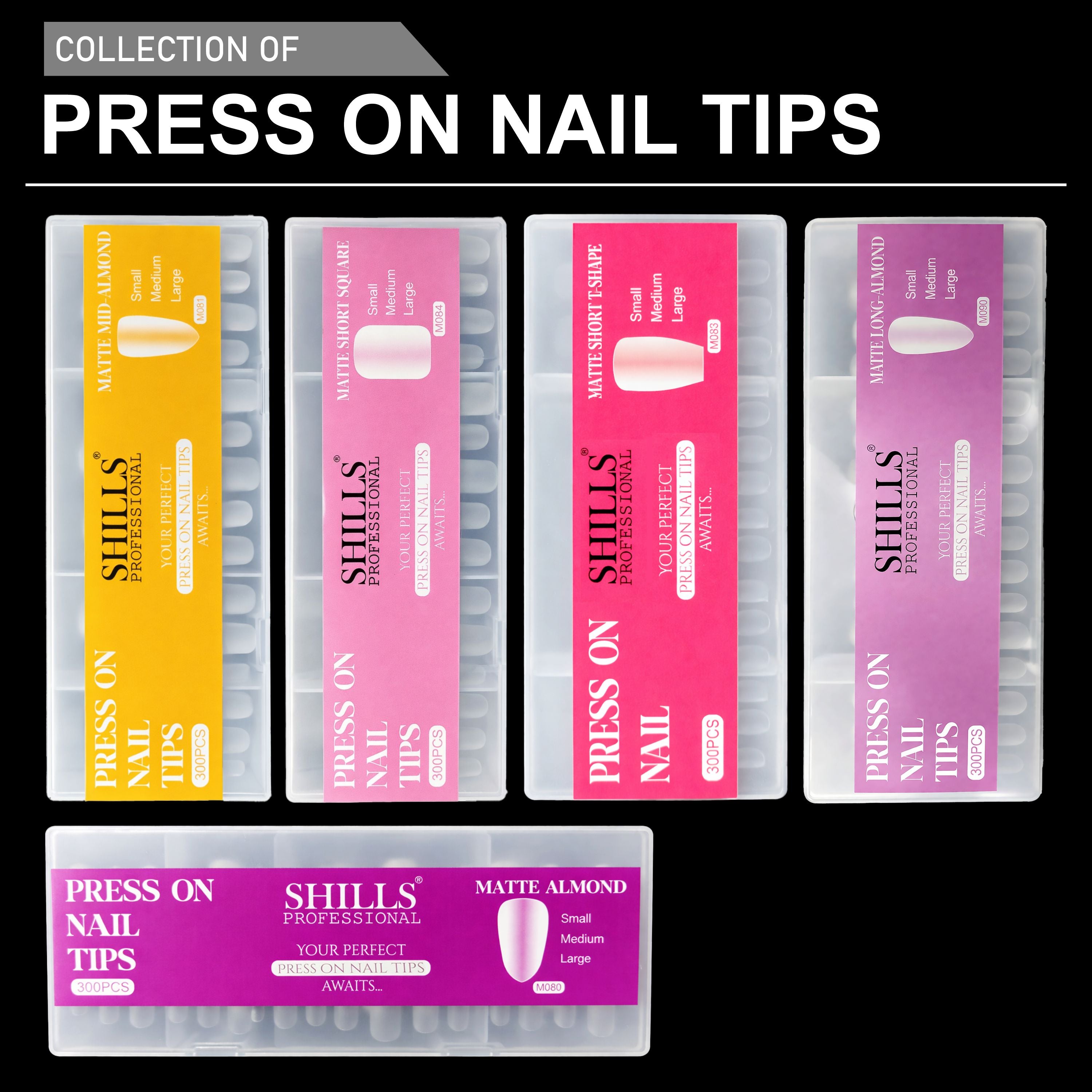 Press On Nail Tips – Matte Mid Almond
