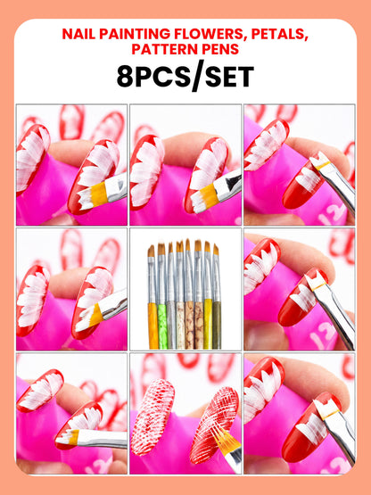 Marble Ombre Brush Set 8Pcs- NB-06 MLT