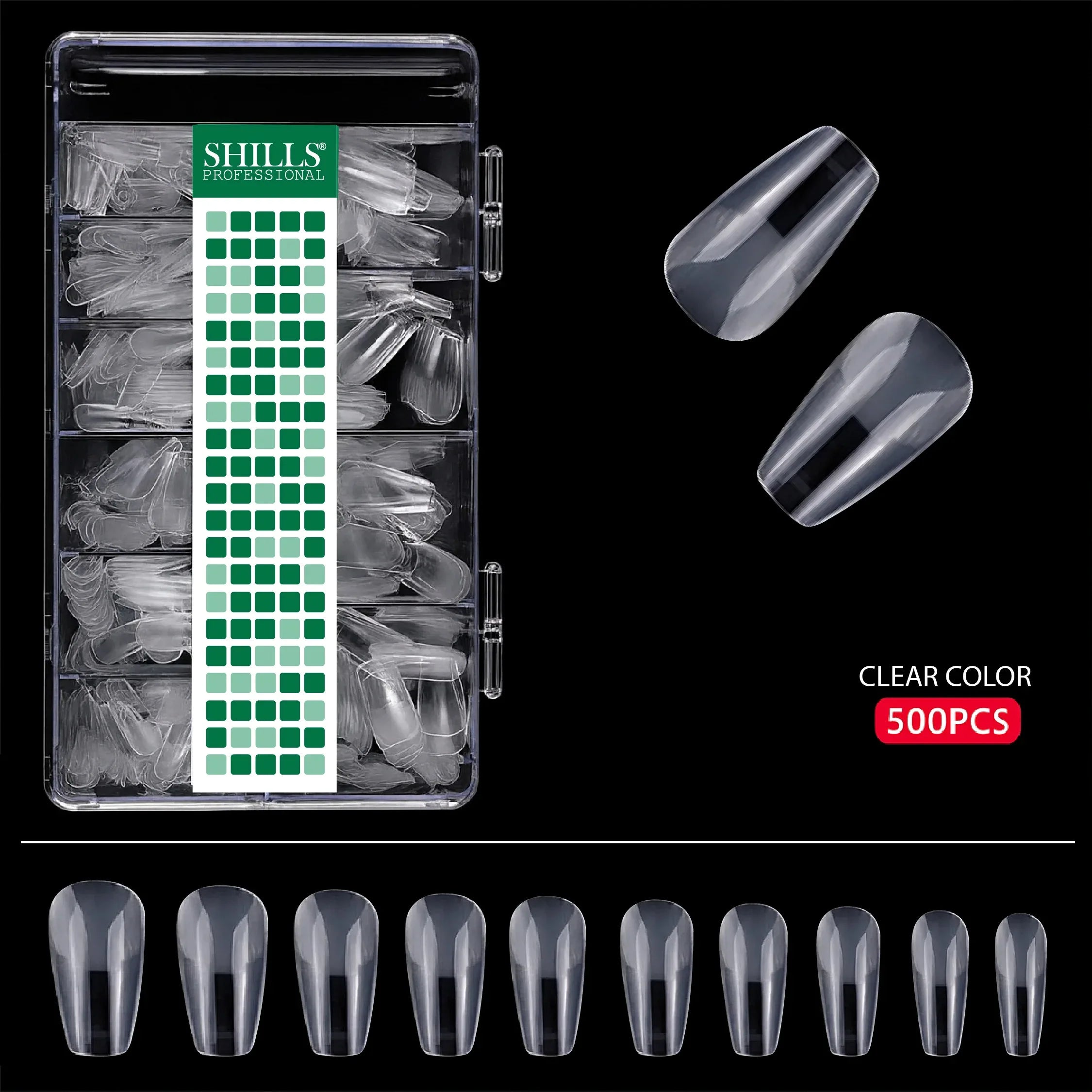 Soft Gel Tips Matte Short T-Shape-PT18-CLEAR - Shills Professional