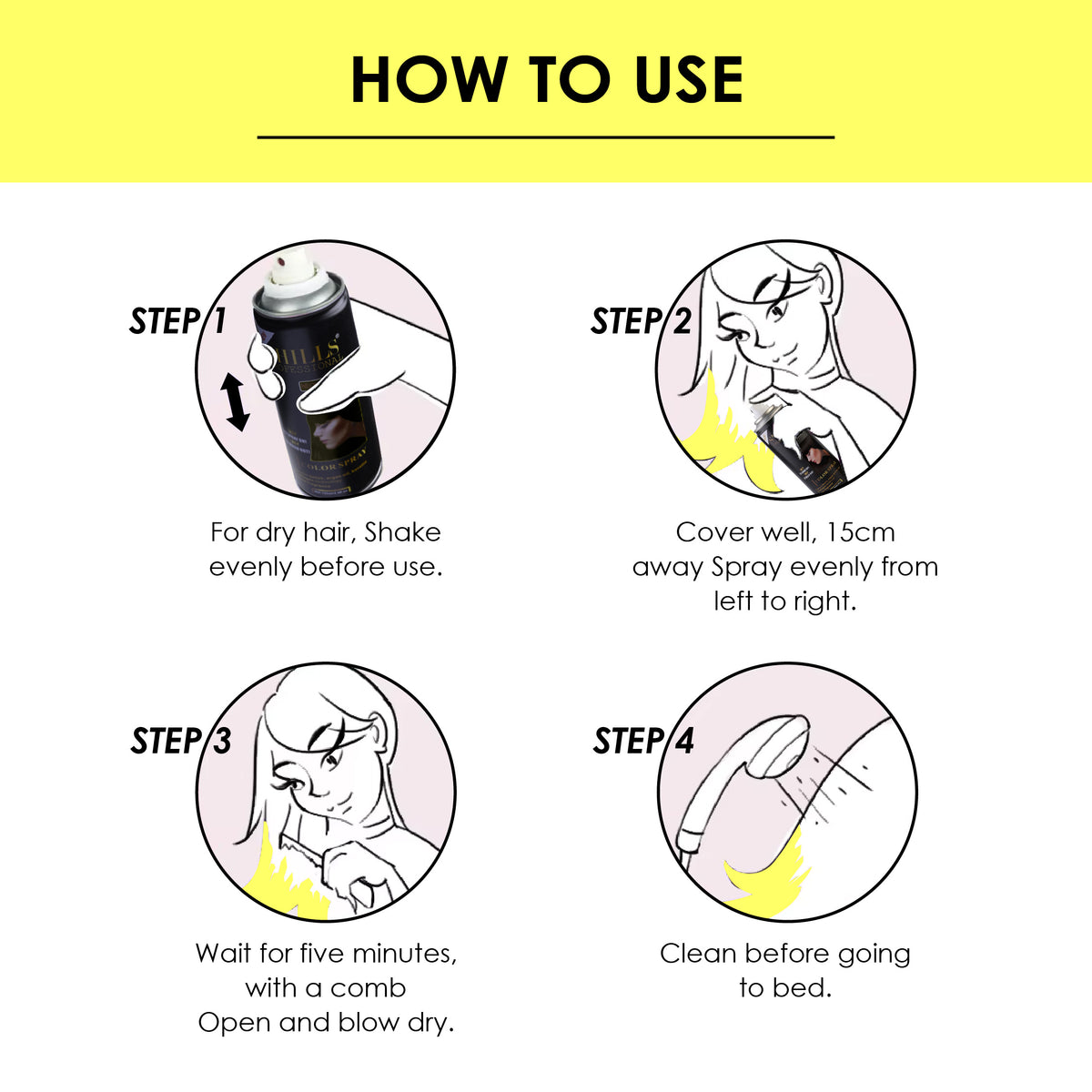 Color Hair Spray-Neon Yellow NYLW