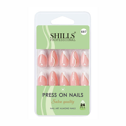 Nail Art Nails Press On Short Almond(SPN687-SPN690)