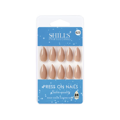 Glossy Solid Color Nails Sharp Almond(SPN605-SPN630) - Shills Professional