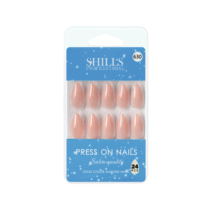 Glossy Solid Color Nails Sharp Almond(SPN605-SPN630) - Shills Professional