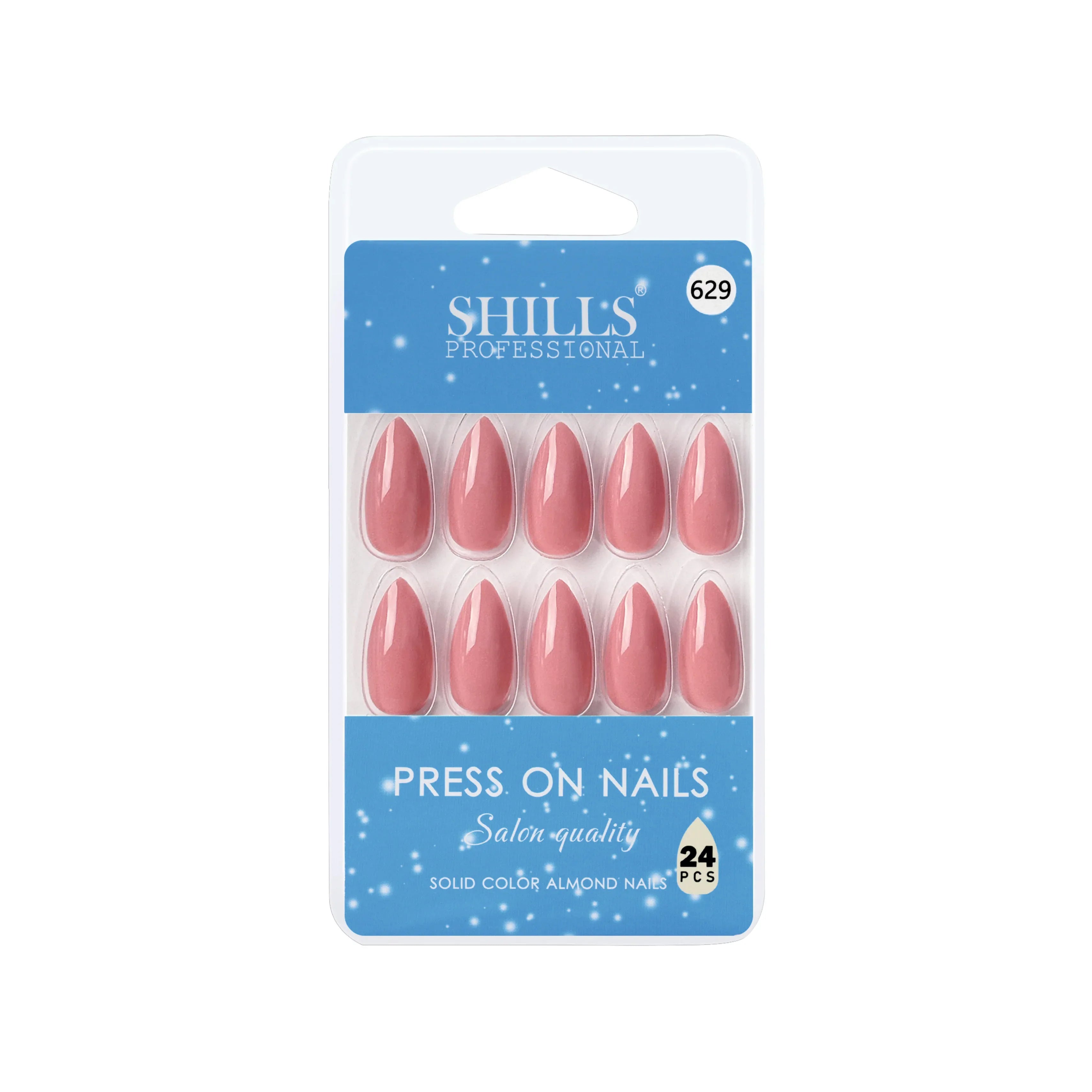 Glossy Solid Color Nails Sharp Almond(SPN605-SPN630) - Shills Professional