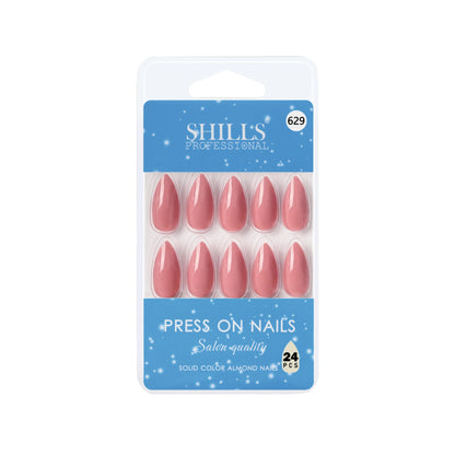 Glossy Solid Color Nails Sharp Almond(SPN605-SPN630) - Shills Professional