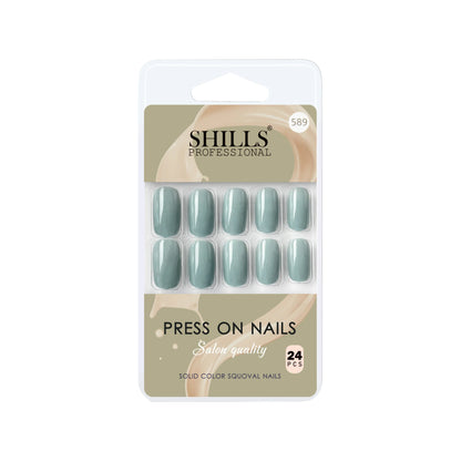 Glossy Solid Color Nails Square(SPN579-SPN604) - Shills Professional