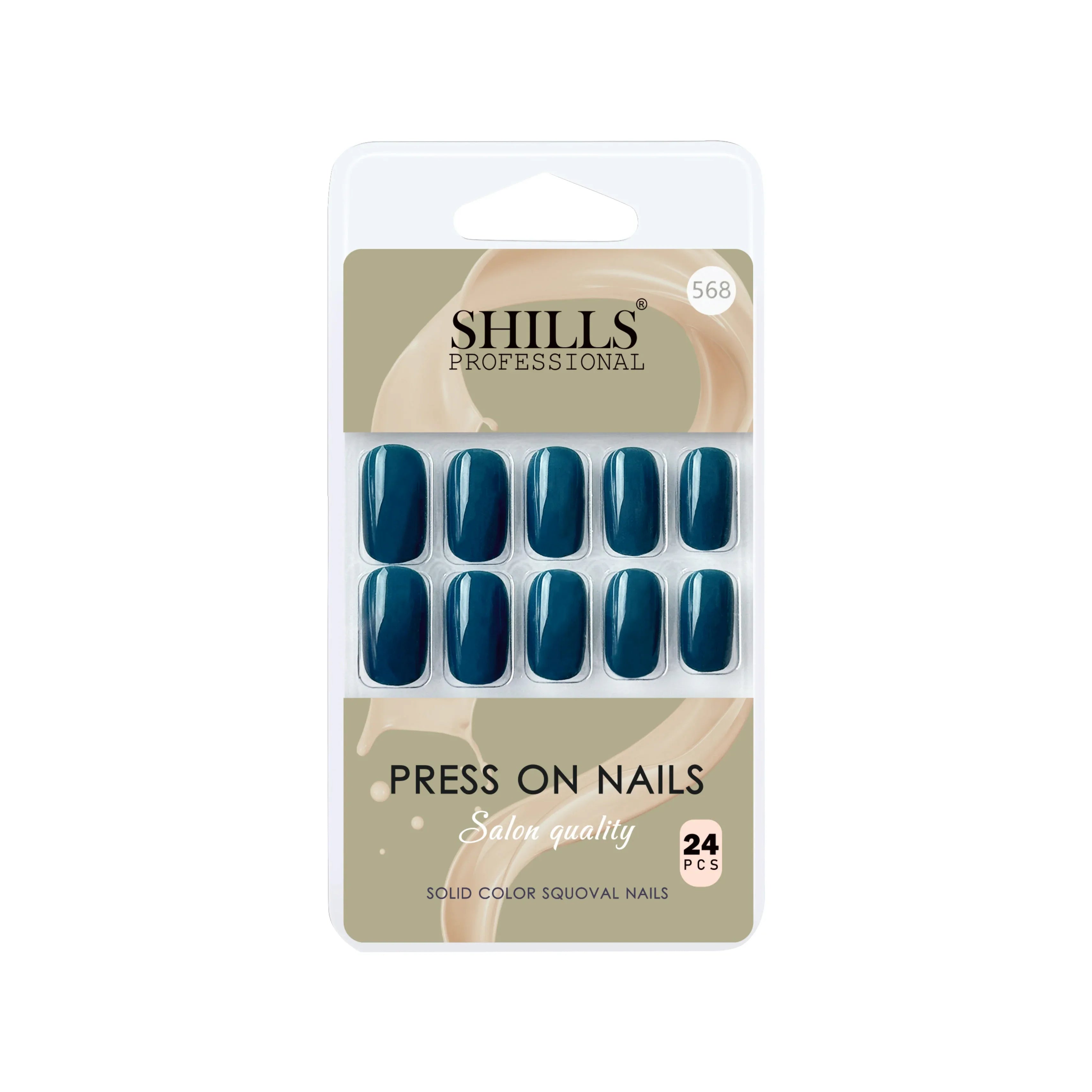Glossy Solid Color Nails Square(SPN553-SPN578) - Shills Professional