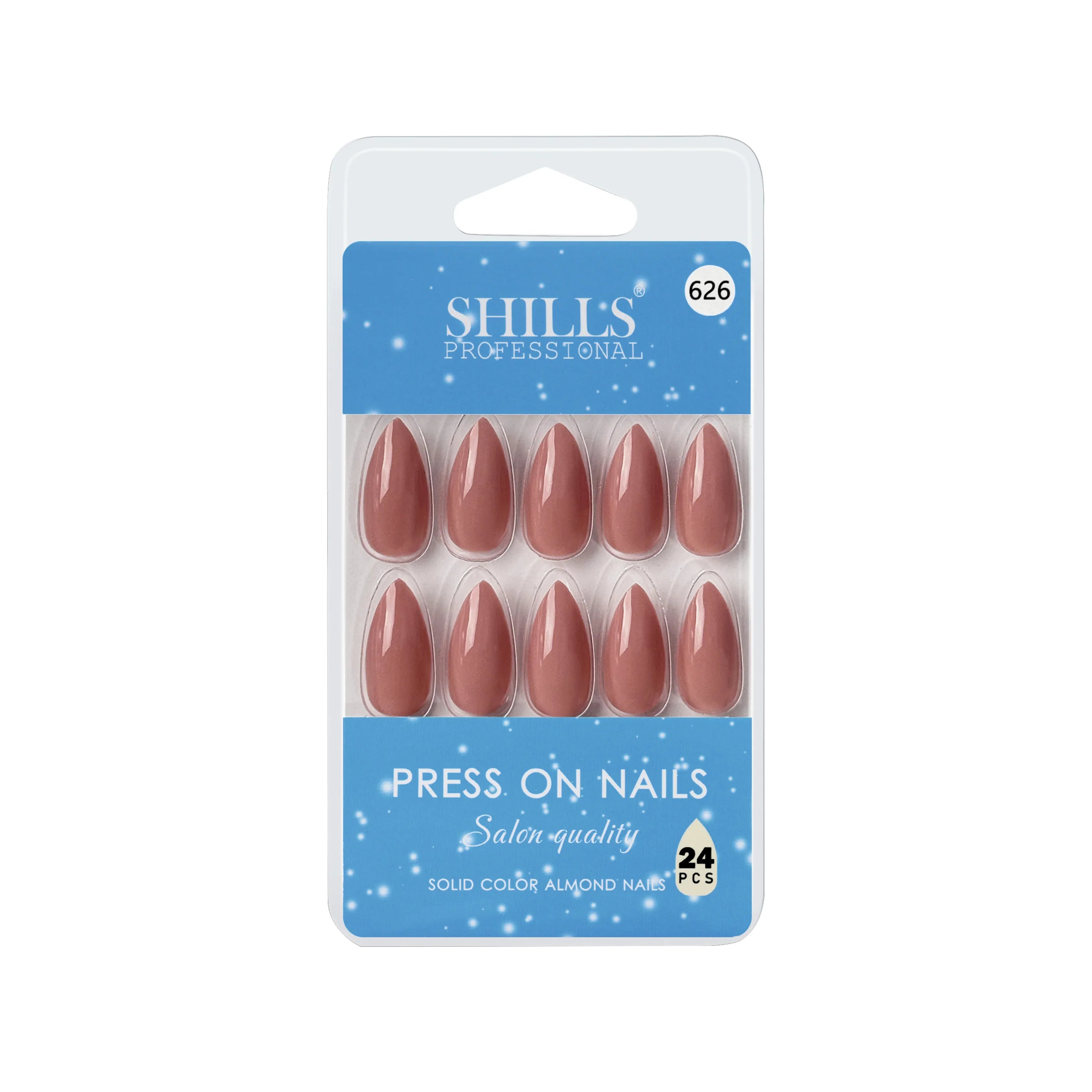 Glossy Solid Color Nails Sharp Almond(SPN605-SPN630) - Shills Professional