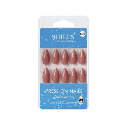 Glossy Solid Color Nails Sharp Almond(SPN605-SPN630) - Shills Professional