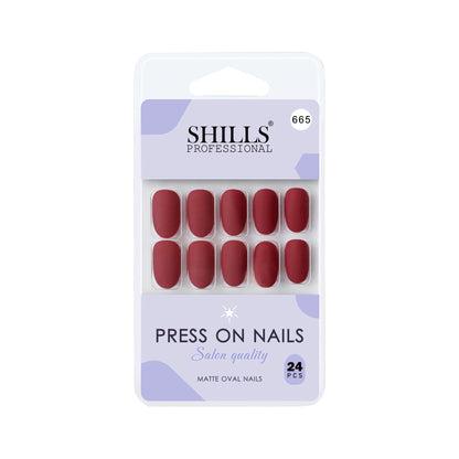 Matte Solid Color Nails Oval(SPN657-SPN666) - Shills Professional