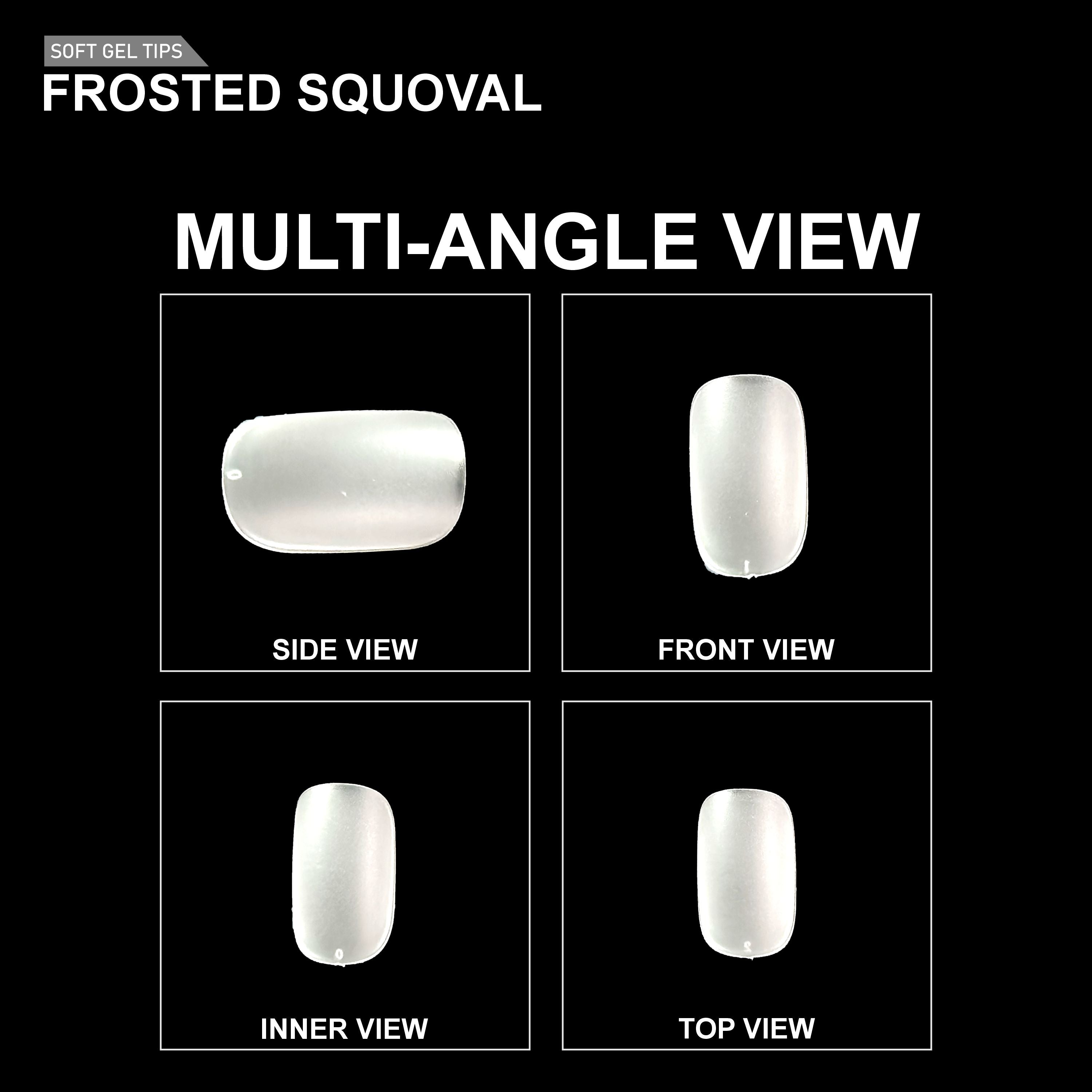 Frosted Squoval Soft Gel Tips – 600pcs CLEAR