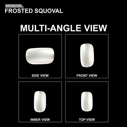 Frosted Squoval Soft Gel Tips – 600pcs CLEAR
