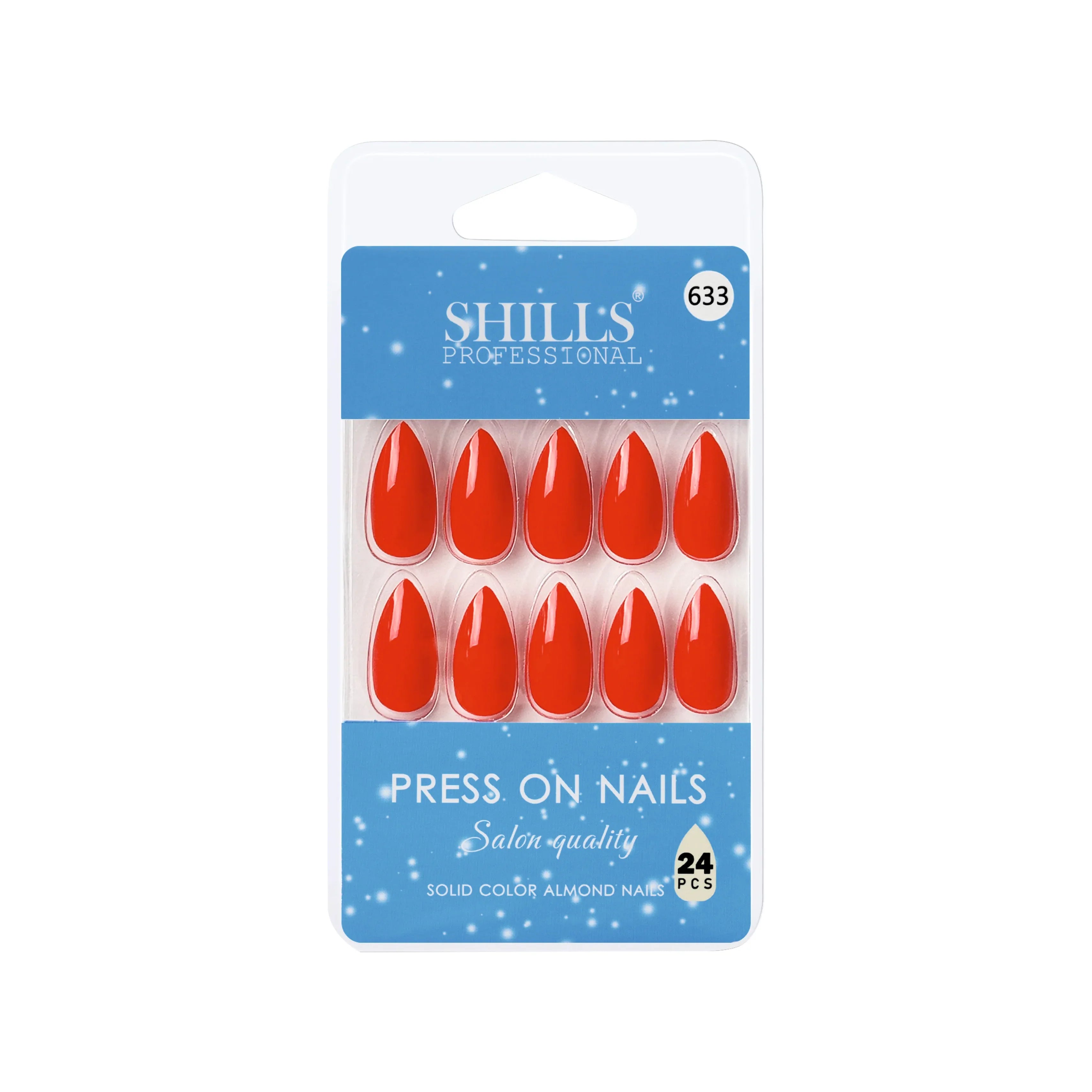 Glossy Solid Color Nails Sharp Almond(SPN631-SPN656) - Shills Professional