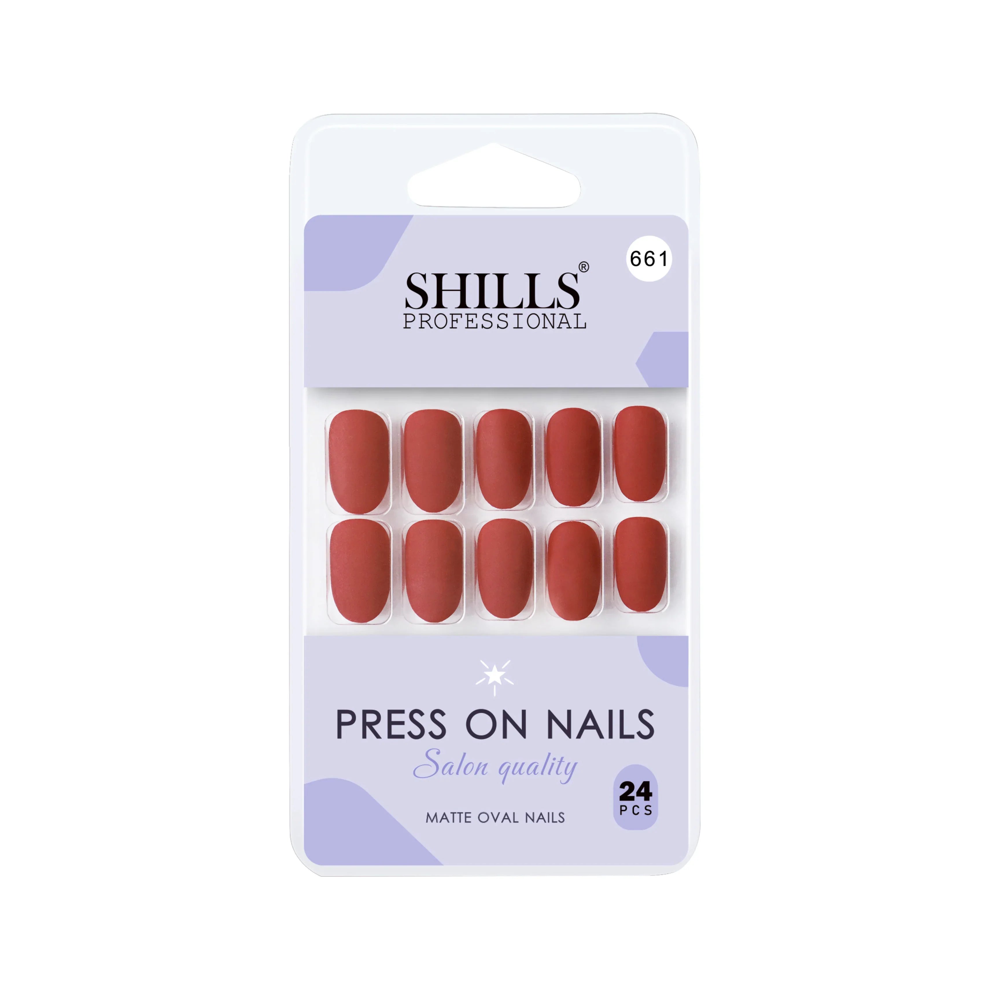 Matte Solid Color Nails Oval(SPN657-SPN666) - Shills Professional