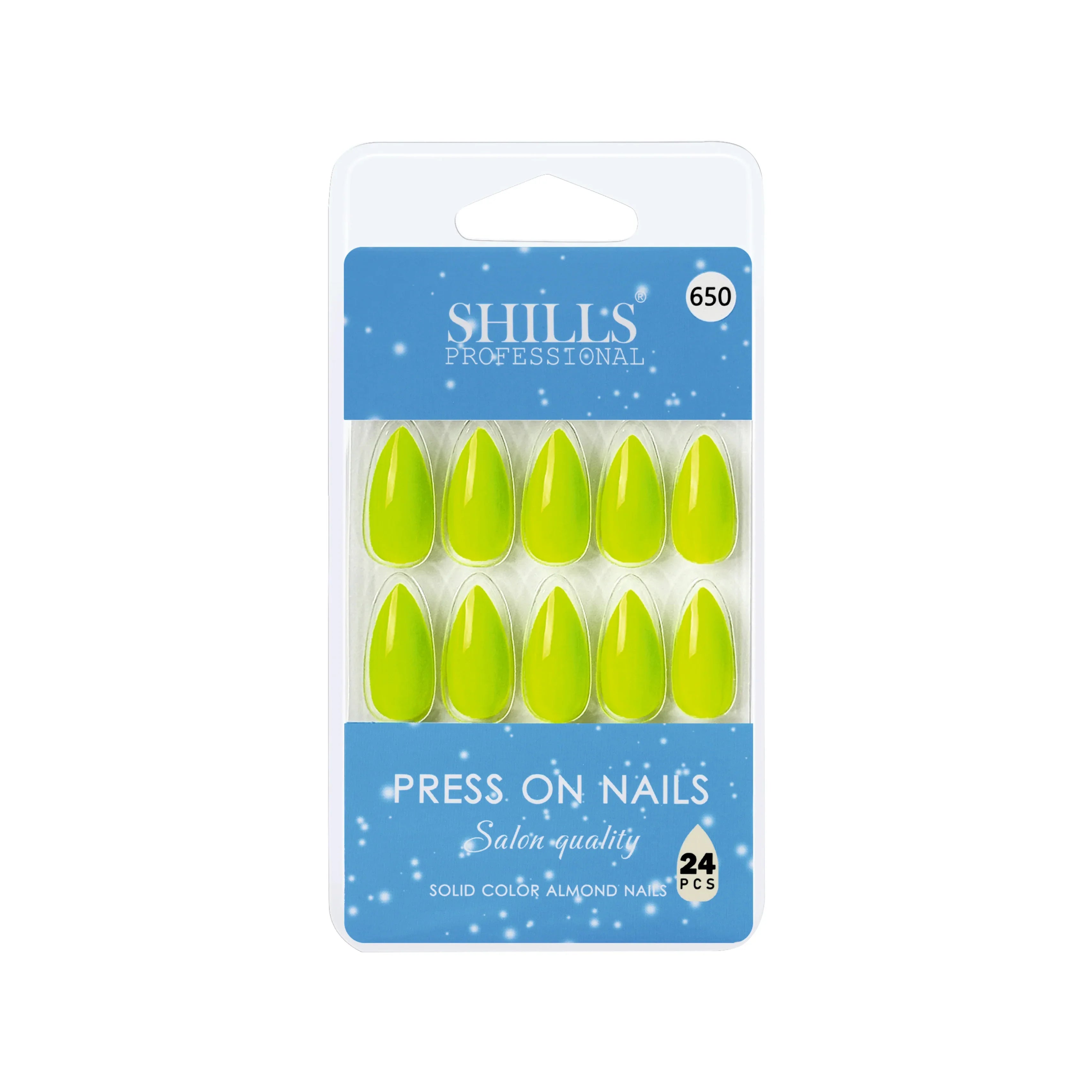 Glossy Solid Color Nails Sharp Almond(SPN631-SPN656) - Shills Professional