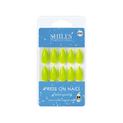 Glossy Solid Color Nails Sharp Almond(SPN631-SPN656) - Shills Professional