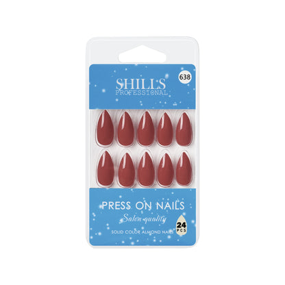 Glossy Solid Color Nails Sharp Almond(SPN631-SPN656) - Shills Professional