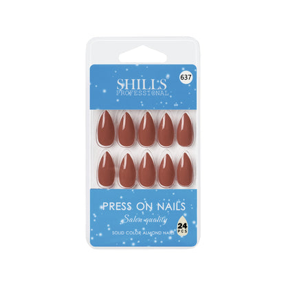 Glossy Solid Color Nails Sharp Almond(SPN631-SPN656) - Shills Professional