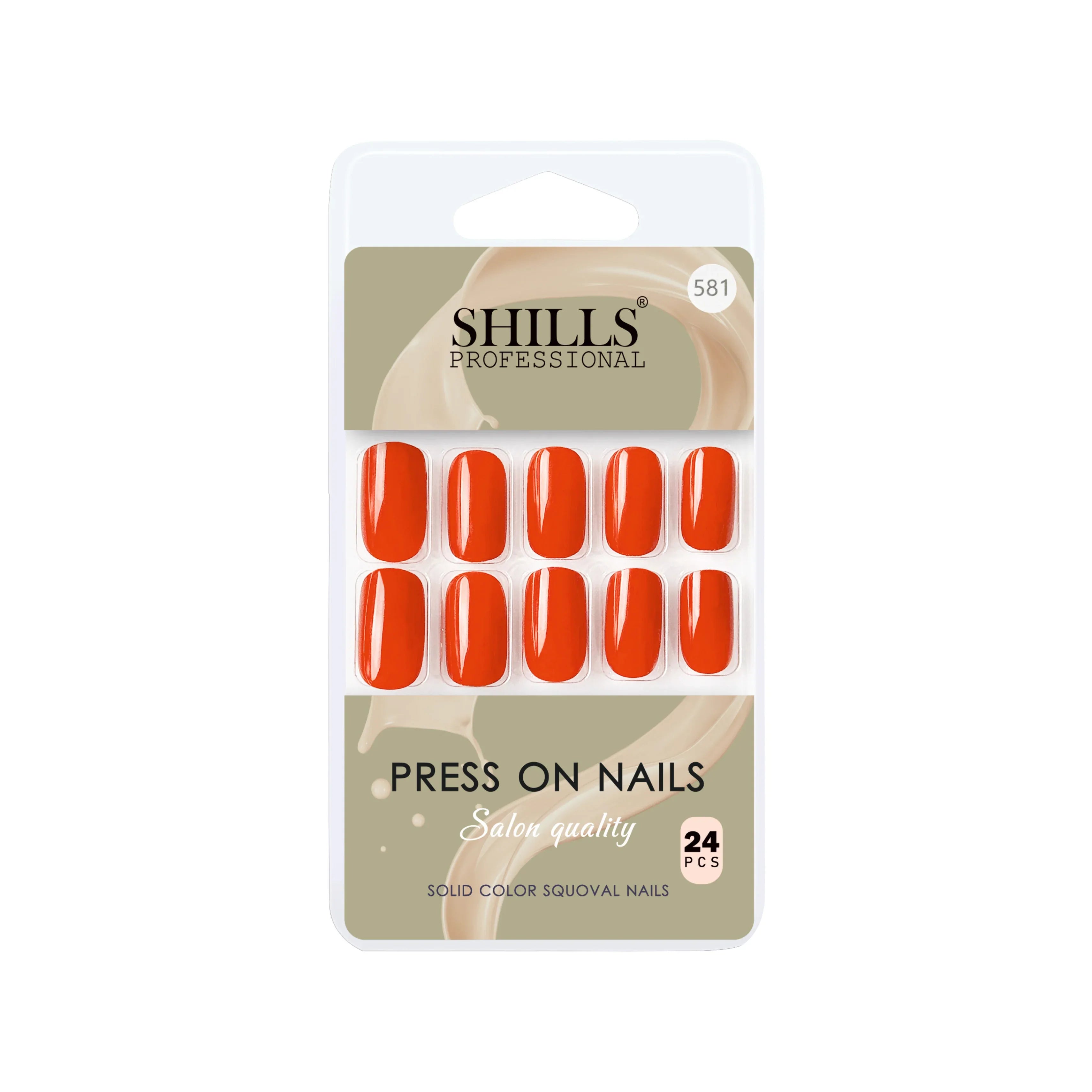Glossy Solid Color Nails Square(SPN579-SPN604) - Shills Professional