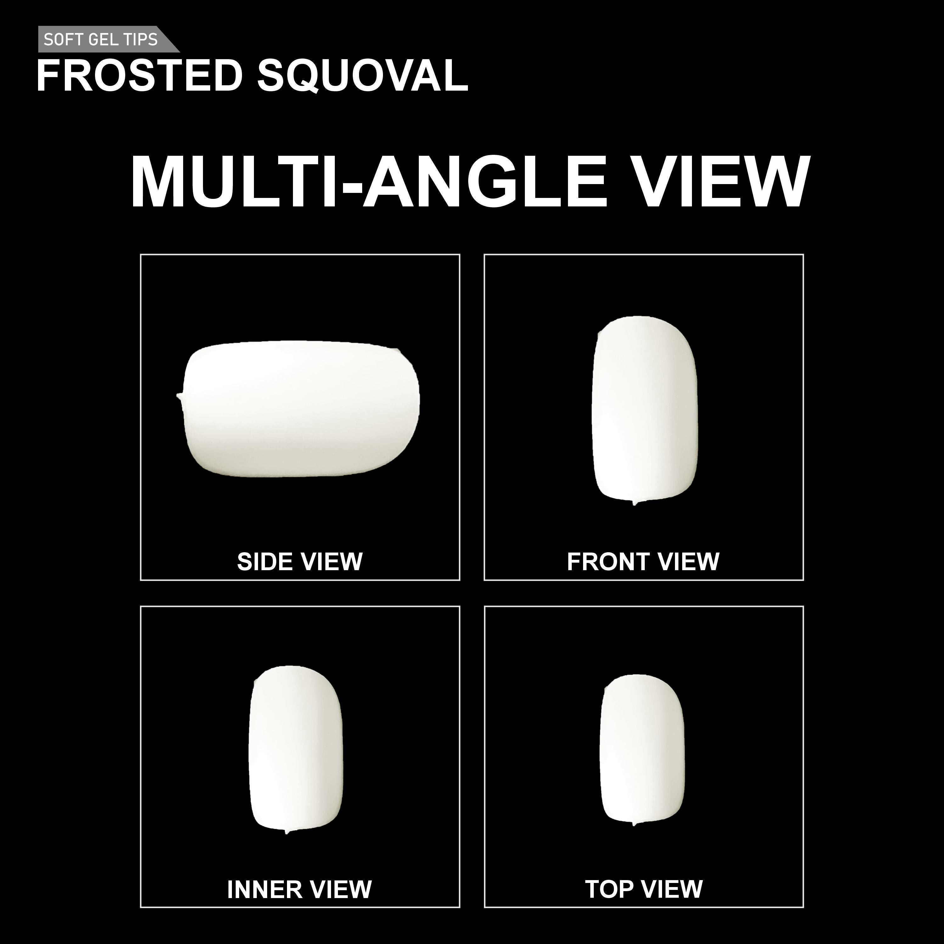 Frosted Squoval Soft Gel Tips – 600pcs NATURAL