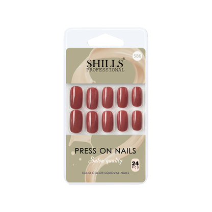 Glossy Solid Color Nails Square(SPN579-SPN604) - Shills Professional