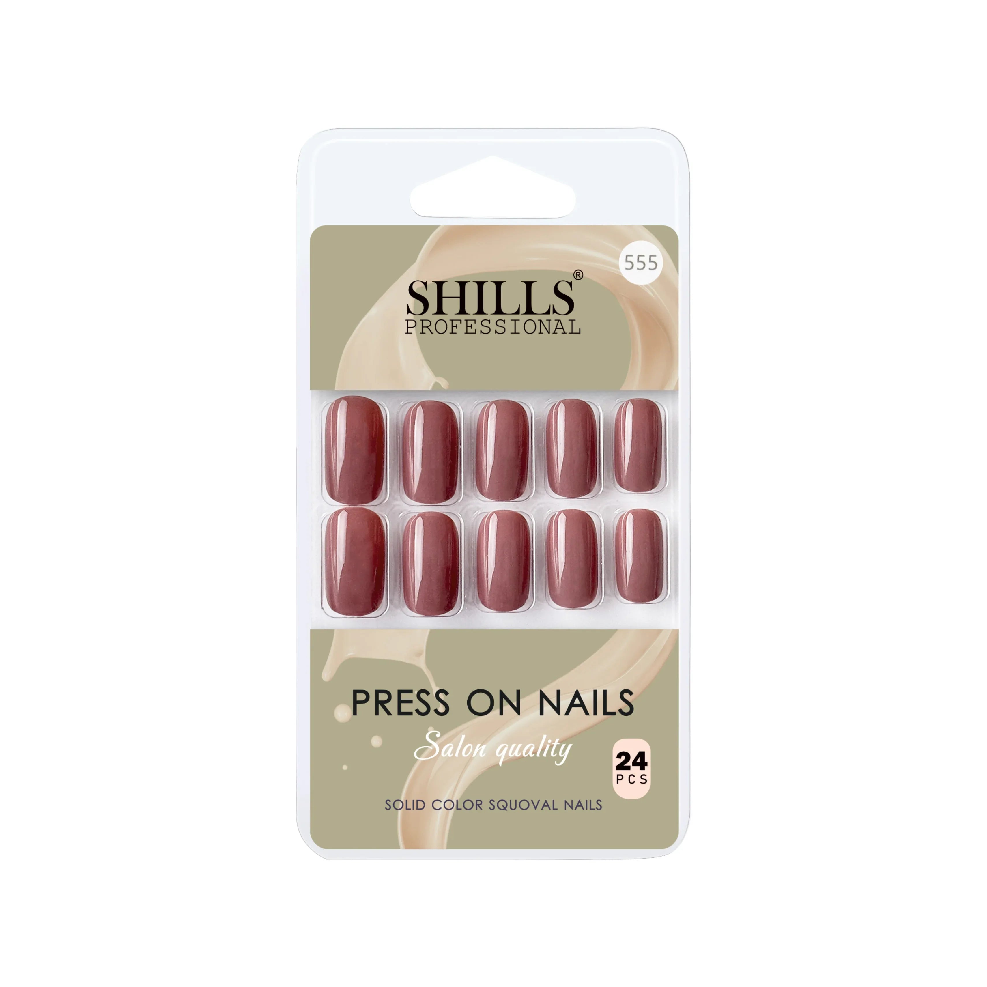 Glossy Solid Color Nails Square(SPN553-SPN578) - Shills Professional