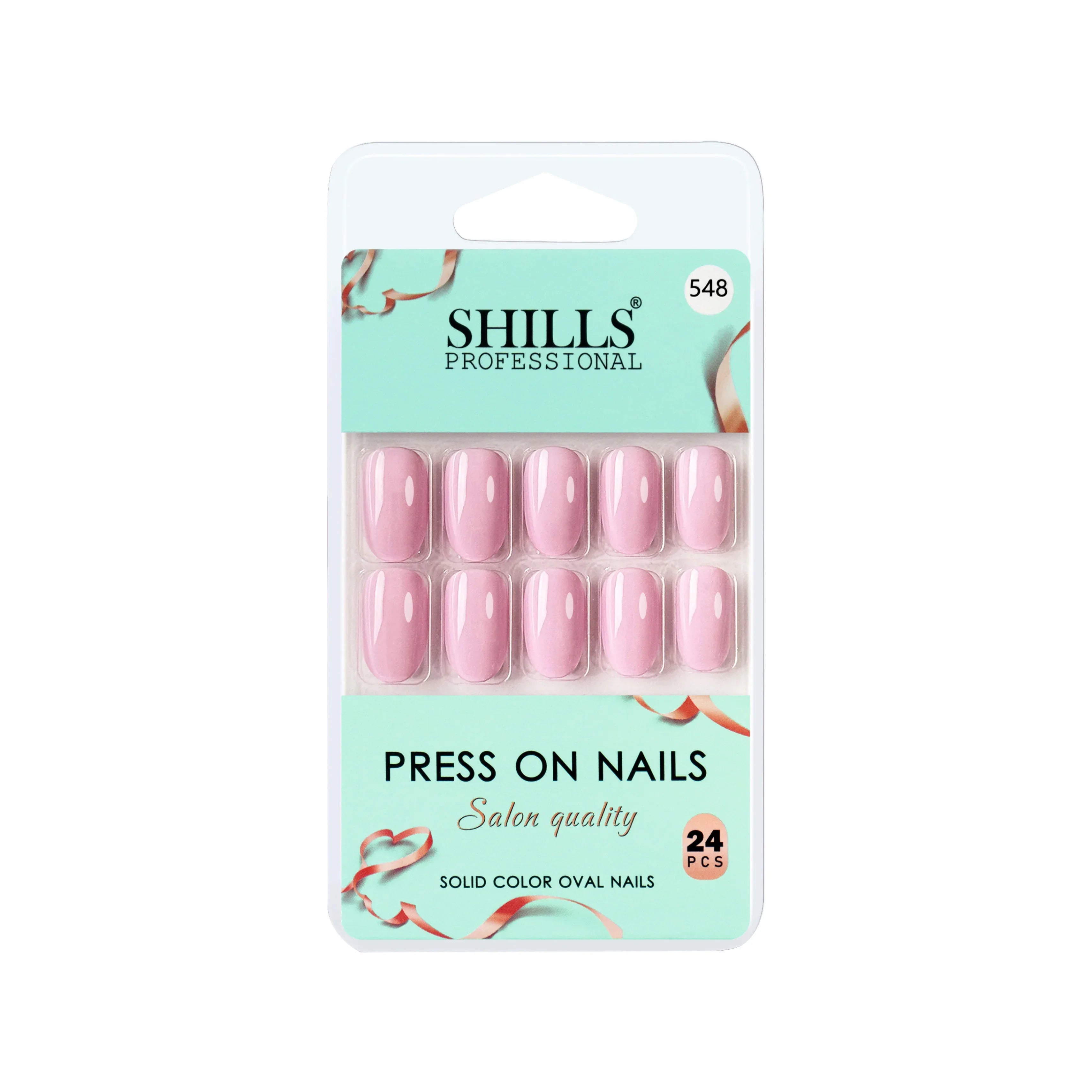 Glossy Solid Color Nails Oval(SPN527-SPN552) - Shills Professional