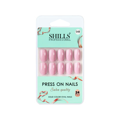 Glossy Solid Color Nails Oval(SPN527-SPN552) - Shills Professional