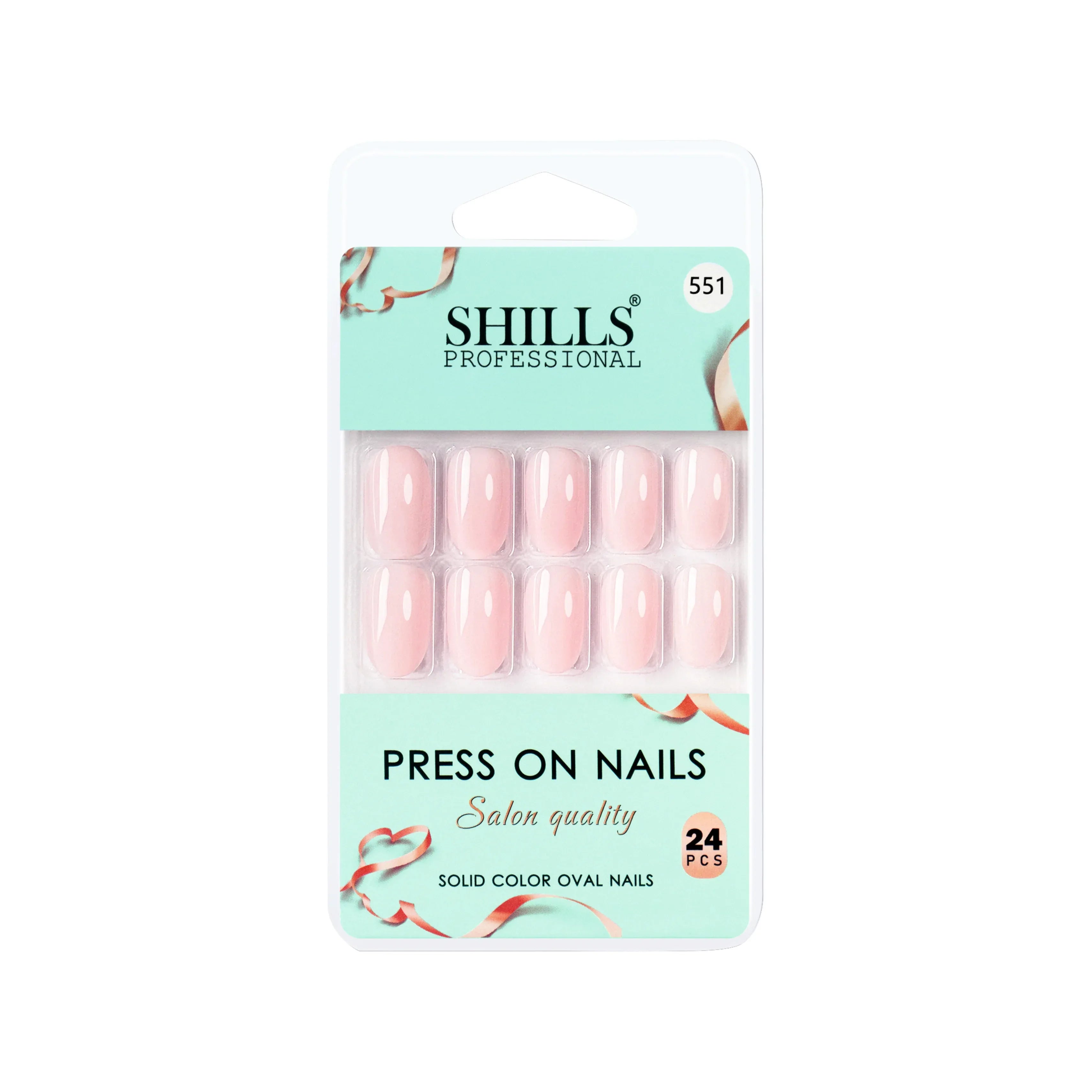 Glossy Solid Color Nails Oval(SPN527-SPN552) - Shills Professional