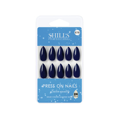Glossy Solid Color Nails Sharp Almond(SPN605-SPN630) - Shills Professional