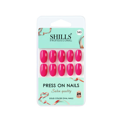 Glossy Solid Color Nails Oval(SPN527-SPN552) - Shills Professional