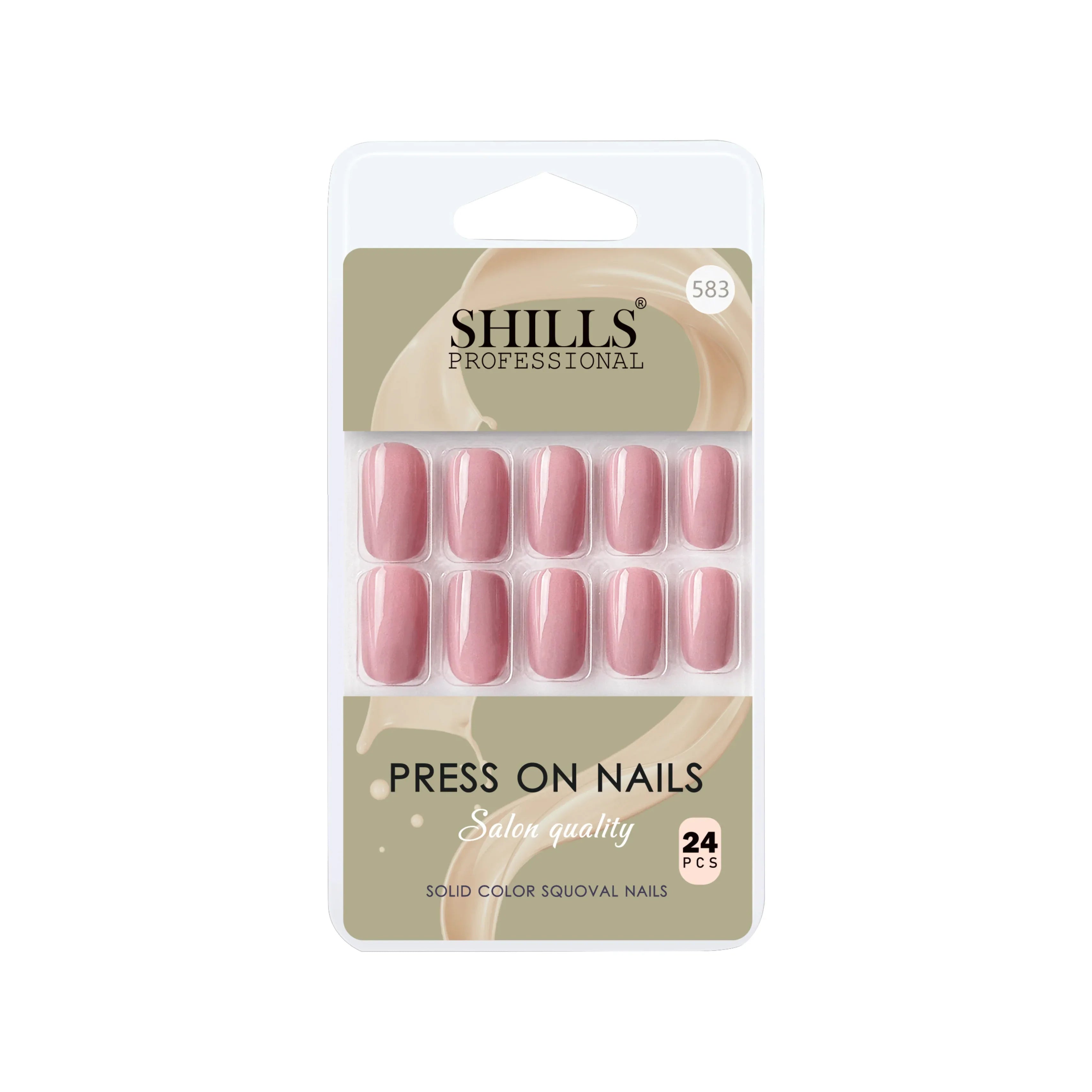 Glossy Solid Color Nails Square(SPN579-SPN604) - Shills Professional
