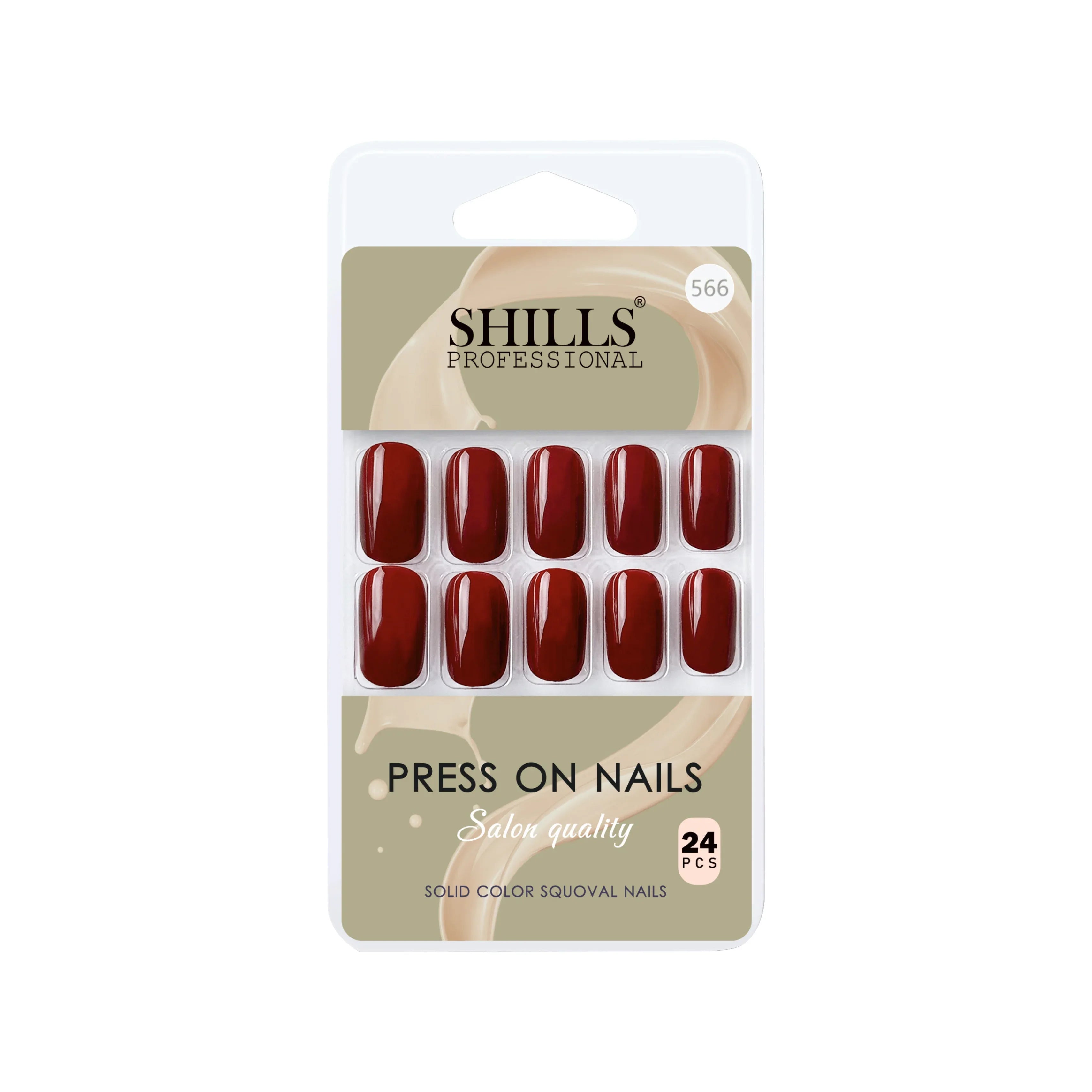 Glossy Solid Color Nails Square(SPN553-SPN578) - Shills Professional