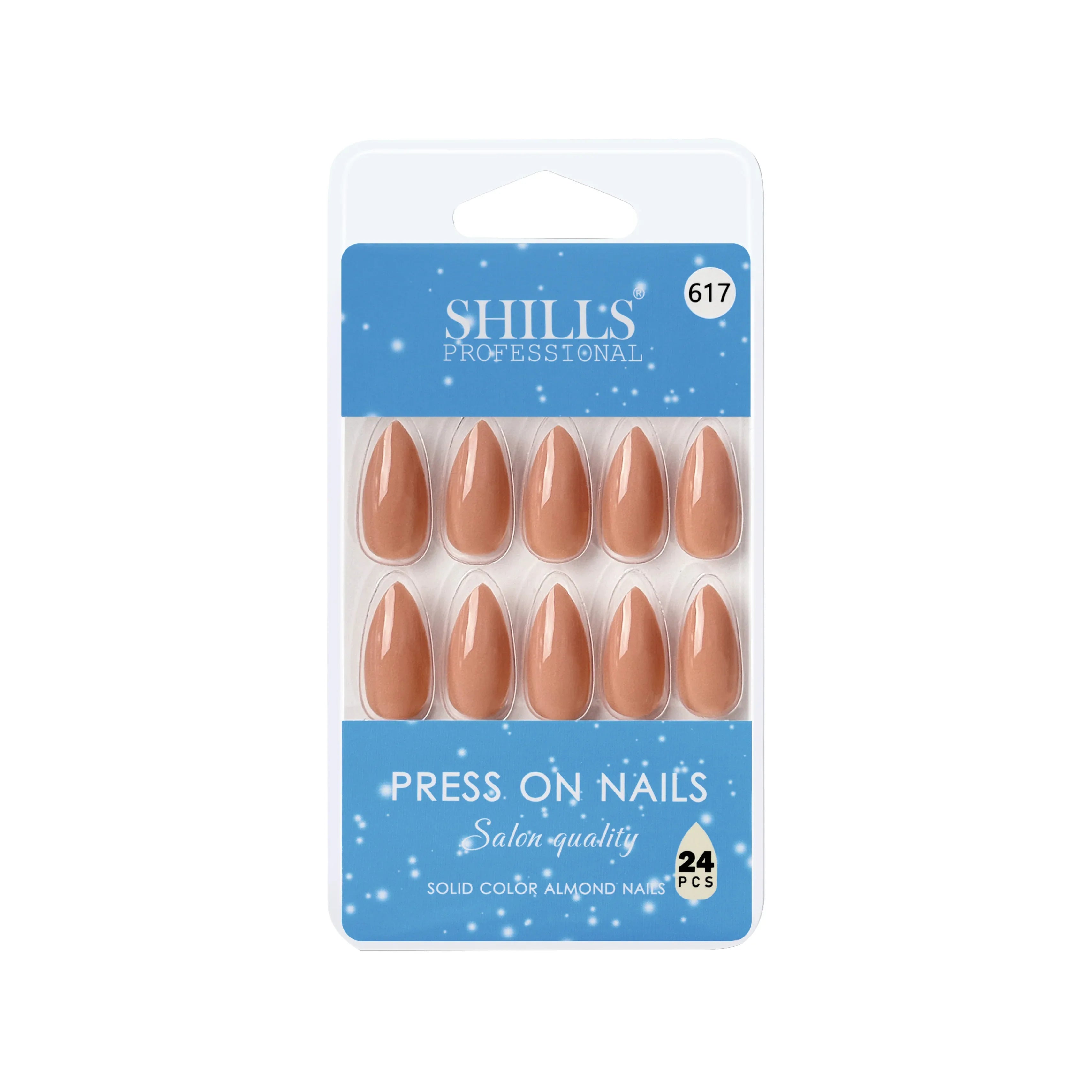 Glossy Solid Color Nails Sharp Almond(SPN605-SPN630) - Shills Professional