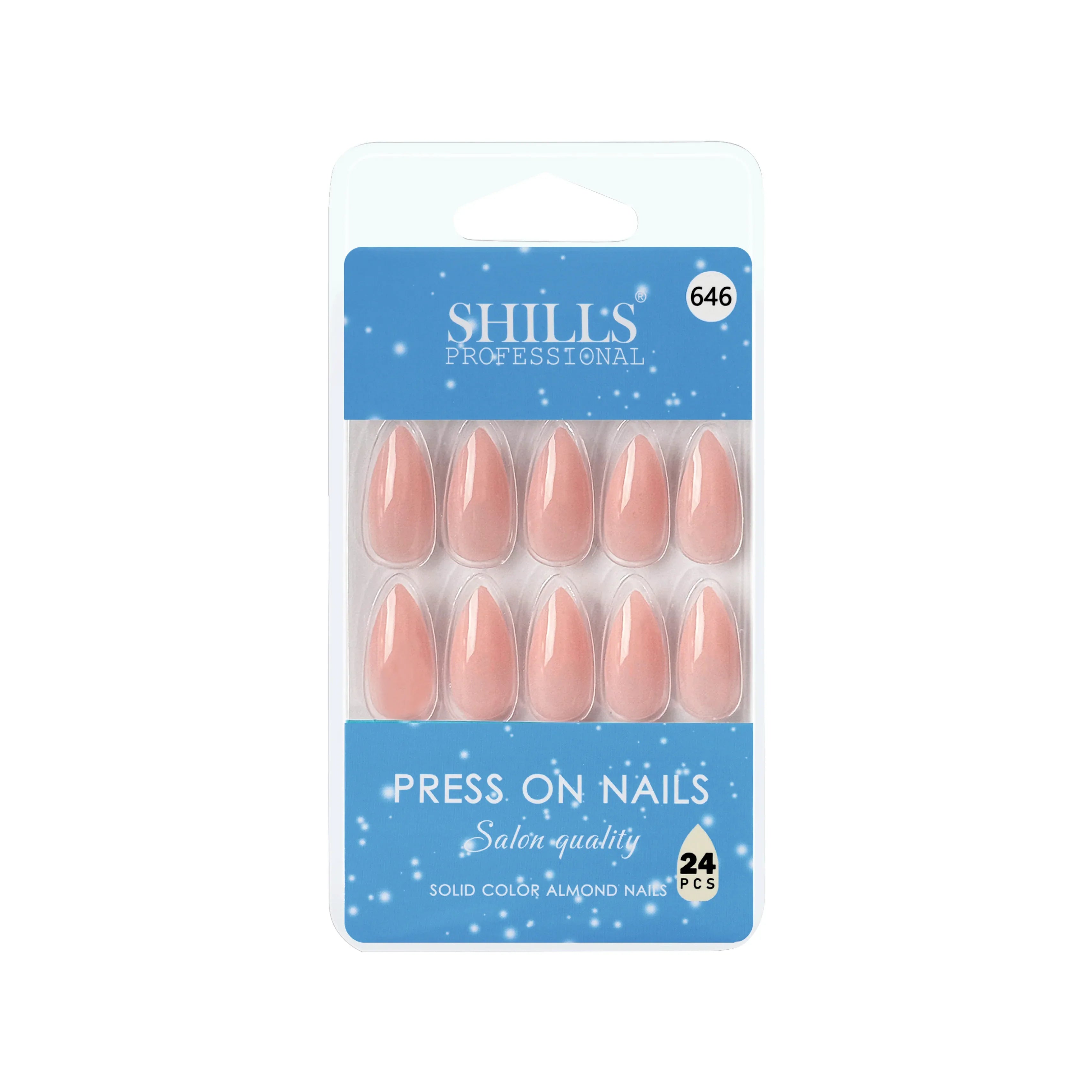 Glossy Solid Color Nails Sharp Almond(SPN631-SPN656) - Shills Professional