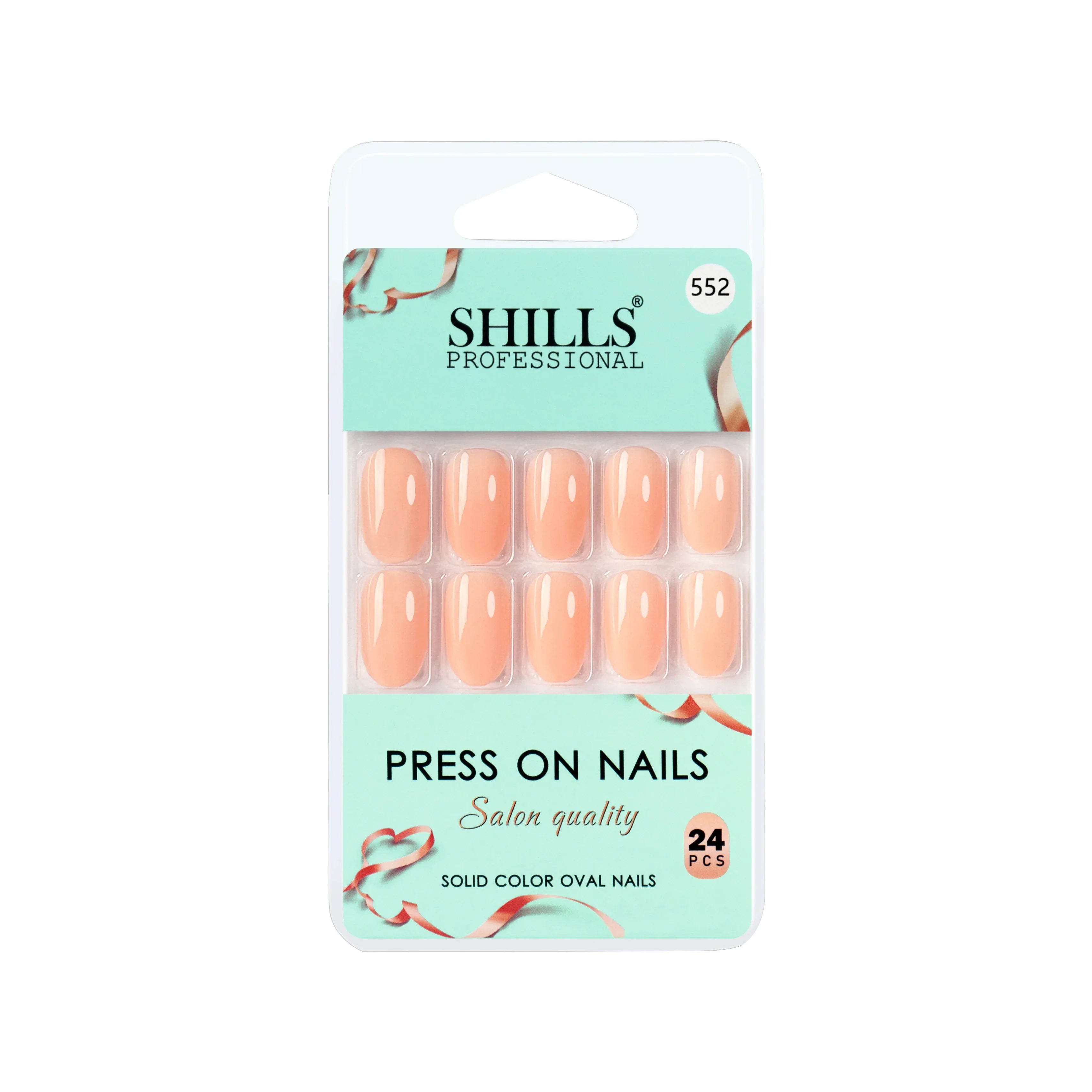 Glossy Solid Color Nails Oval(SPN527-SPN552) - Shills Professional