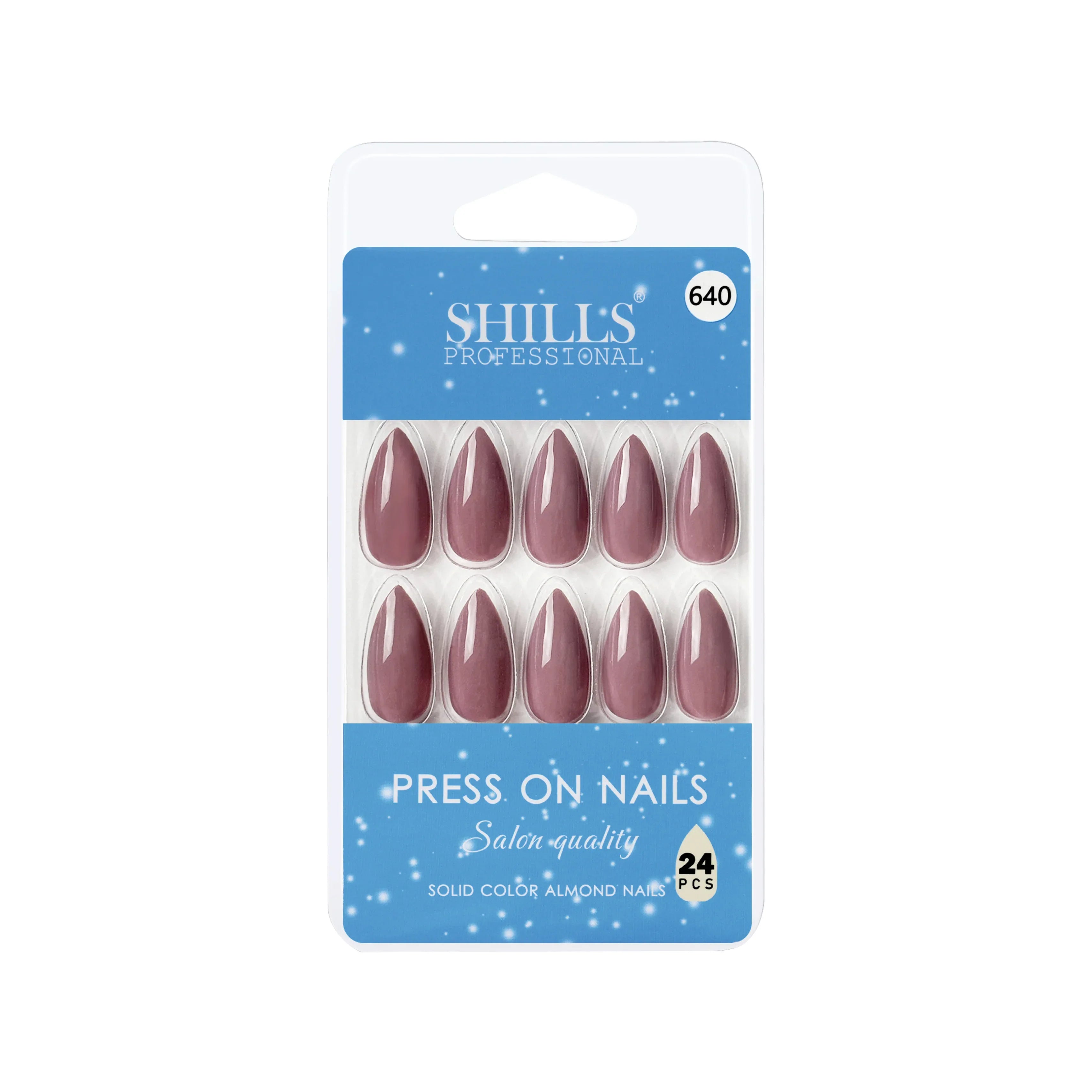 Glossy Solid Color Nails Sharp Almond(SPN631-SPN656) - Shills Professional
