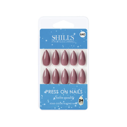 Glossy Solid Color Nails Sharp Almond(SPN631-SPN656) - Shills Professional