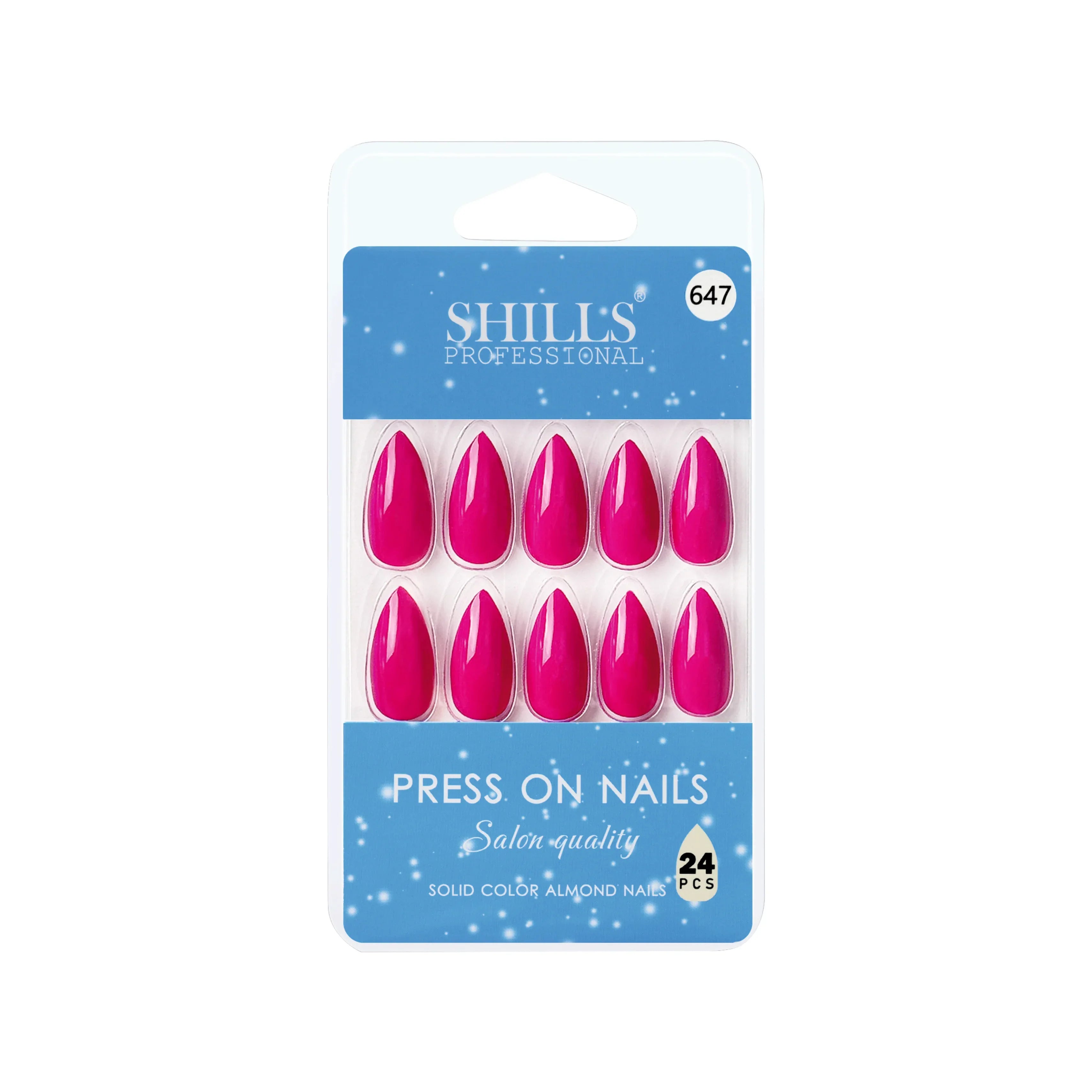 Glossy Solid Color Nails Sharp Almond(SPN631-SPN656) - Shills Professional