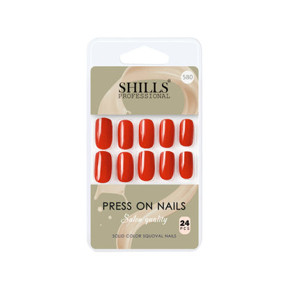 Glossy Solid Color Nails Square(SPN579-SPN604) - Shills Professional