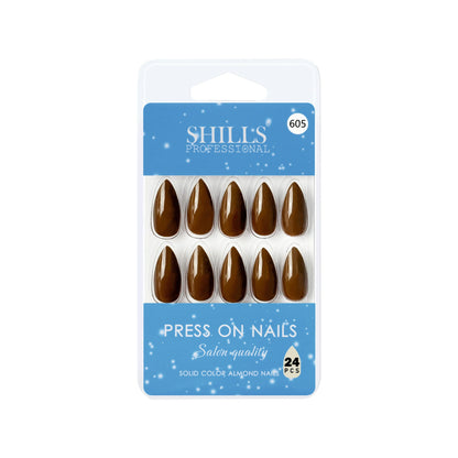 Glossy Solid Color Nails Sharp Almond(SPN605-SPN630) - Shills Professional