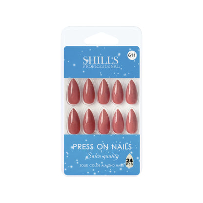 Glossy Solid Color Nails Sharp Almond(SPN605-SPN630) - Shills Professional