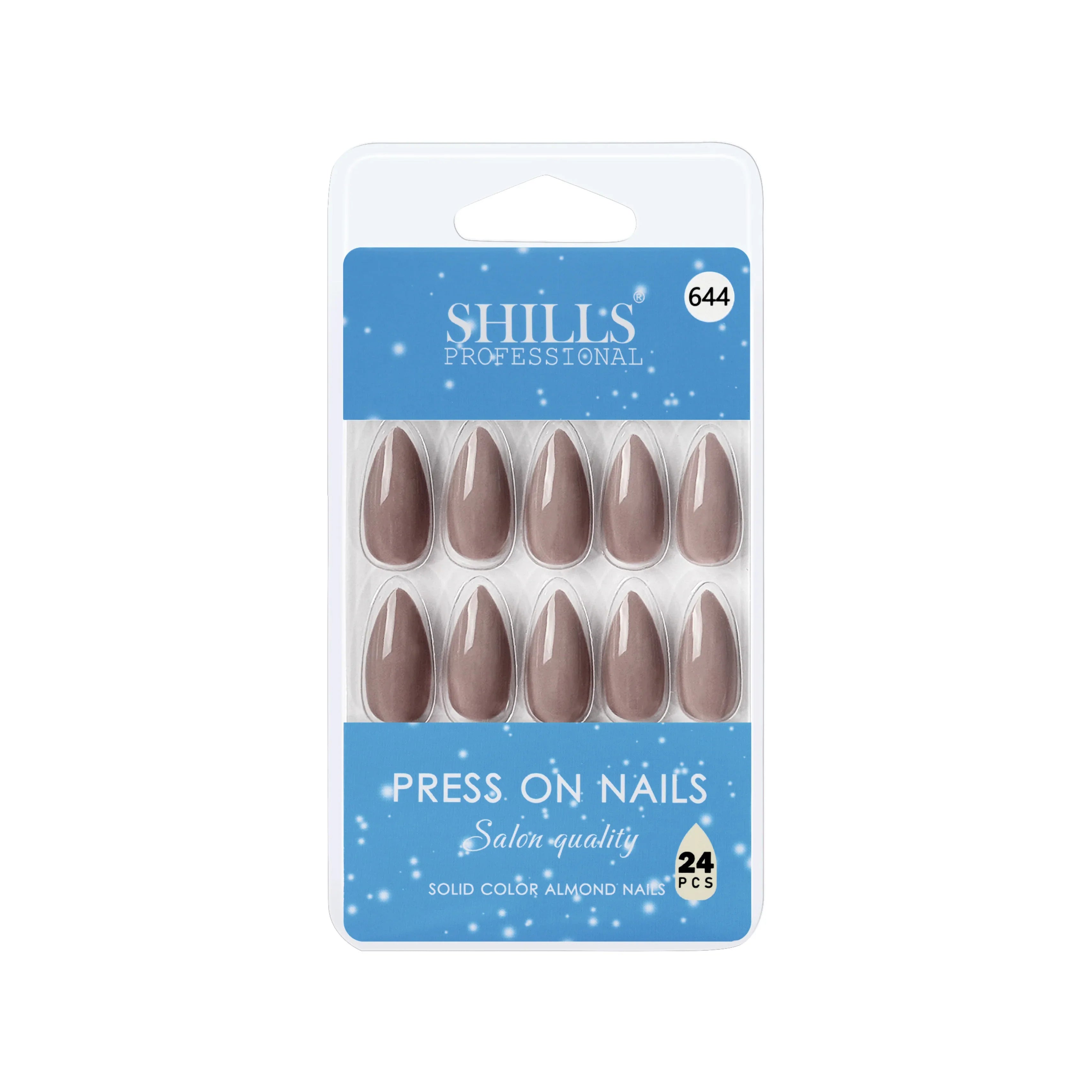 Glossy Solid Color Nails Sharp Almond(SPN631-SPN656) - Shills Professional