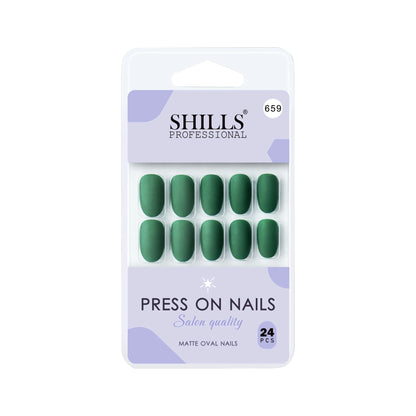 Matte Solid Color Nails Oval(SPN657-SPN666) - Shills Professional