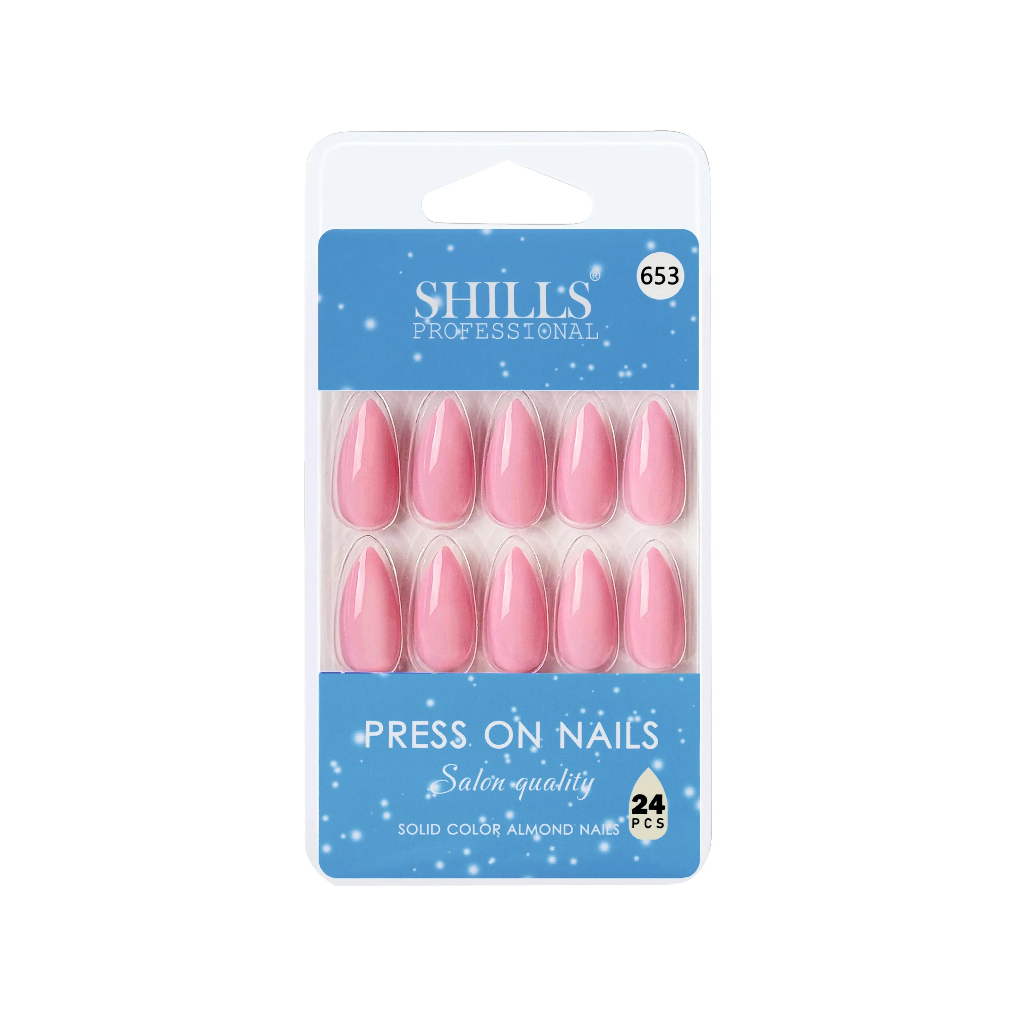 Glossy Solid Color Nails Sharp Almond(SPN631-SPN656) - Shills Professional