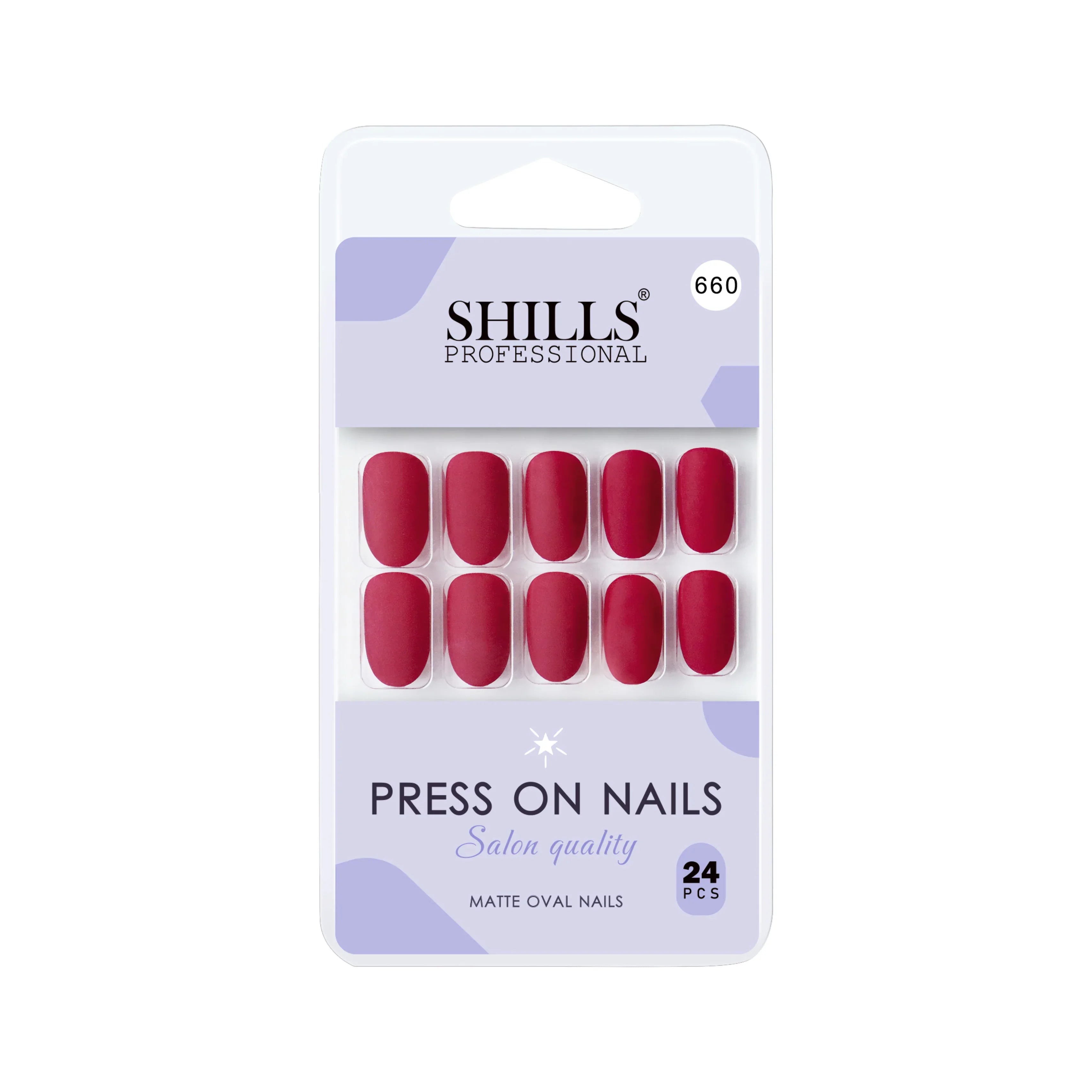 Matte Solid Color Nails Oval(SPN657-SPN666) - Shills Professional